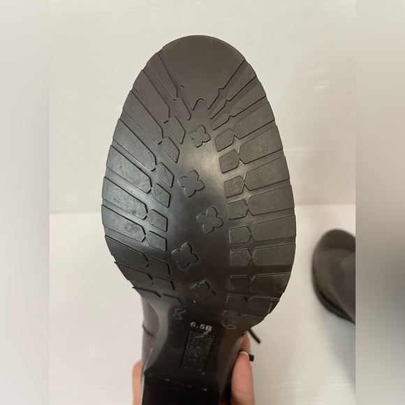 Lauren Ralph Lauren Carah Brown Leather Tasseled Zip Ankle Boots Size 6.5 - Picture 6 of 9